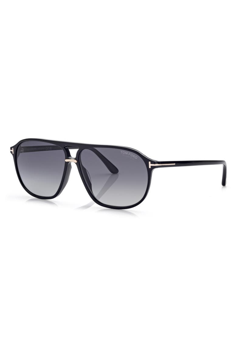 TOM FORD Bruce 61mm Polarized Navigator Sunglasses, Alternate, color,