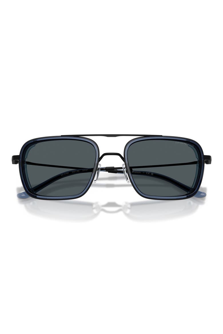 54mm Square Sunglasses, Alternate, color, MATTE BLACK / BLUE