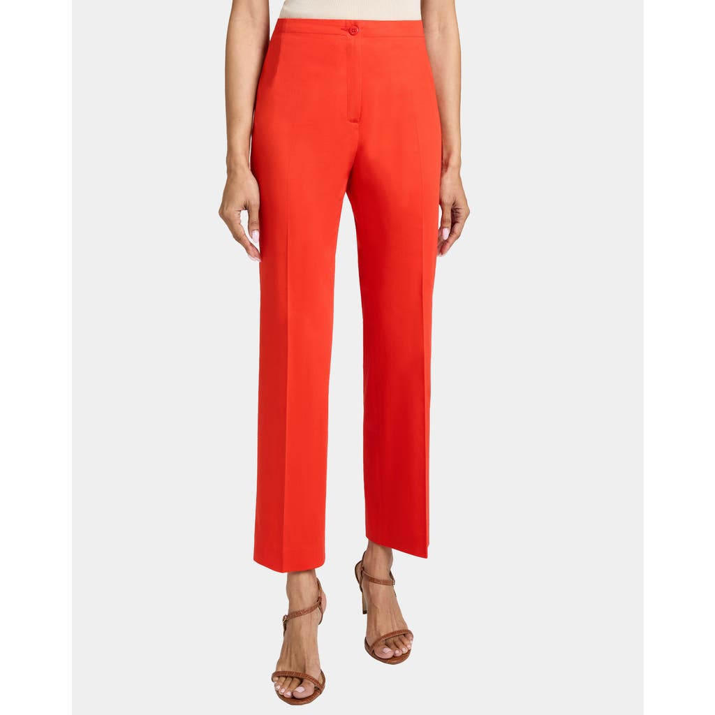 Santorelli Roma Cropped Straight-leg Stretch Cotton Pants
