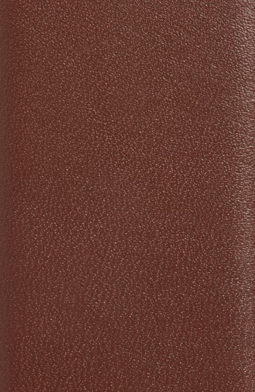 Nordstrom Leather Belt In Chocolate- Silver