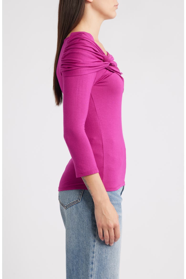 Asymmetric Neck Jersey Top, Alternate, color, MAGENTA