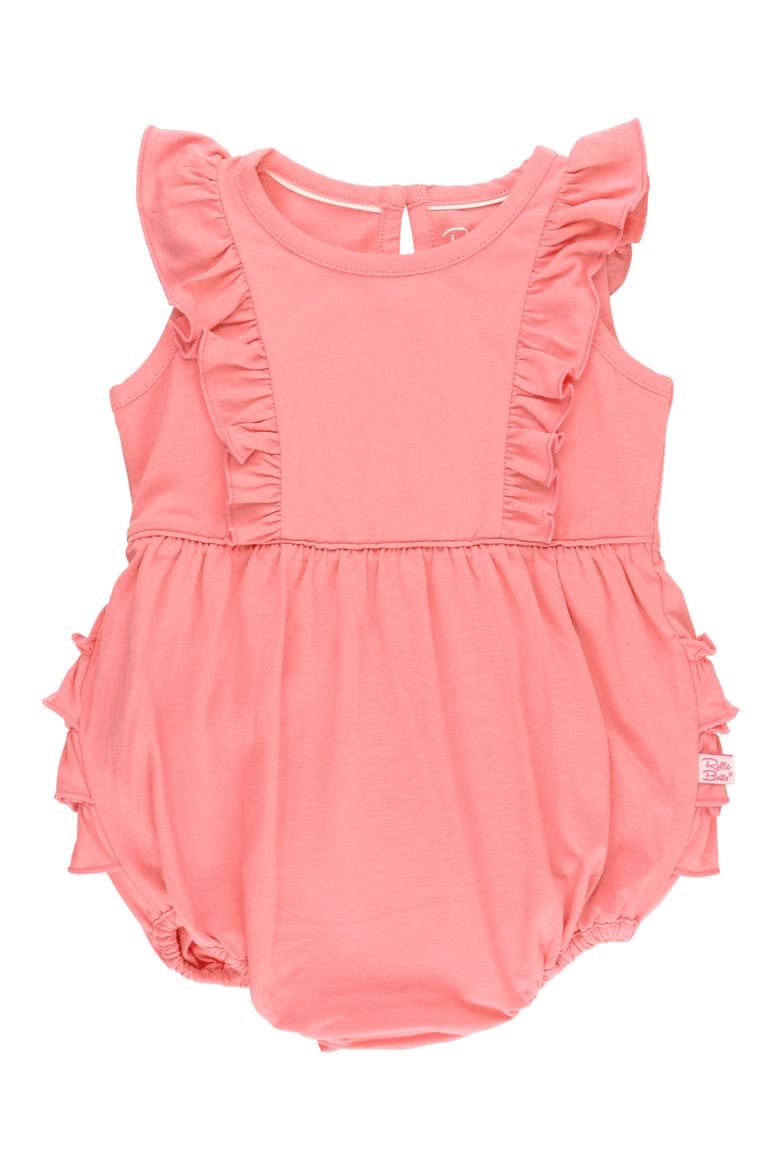 Ruffle Cotton Bubble Romper, Main, color, PINK