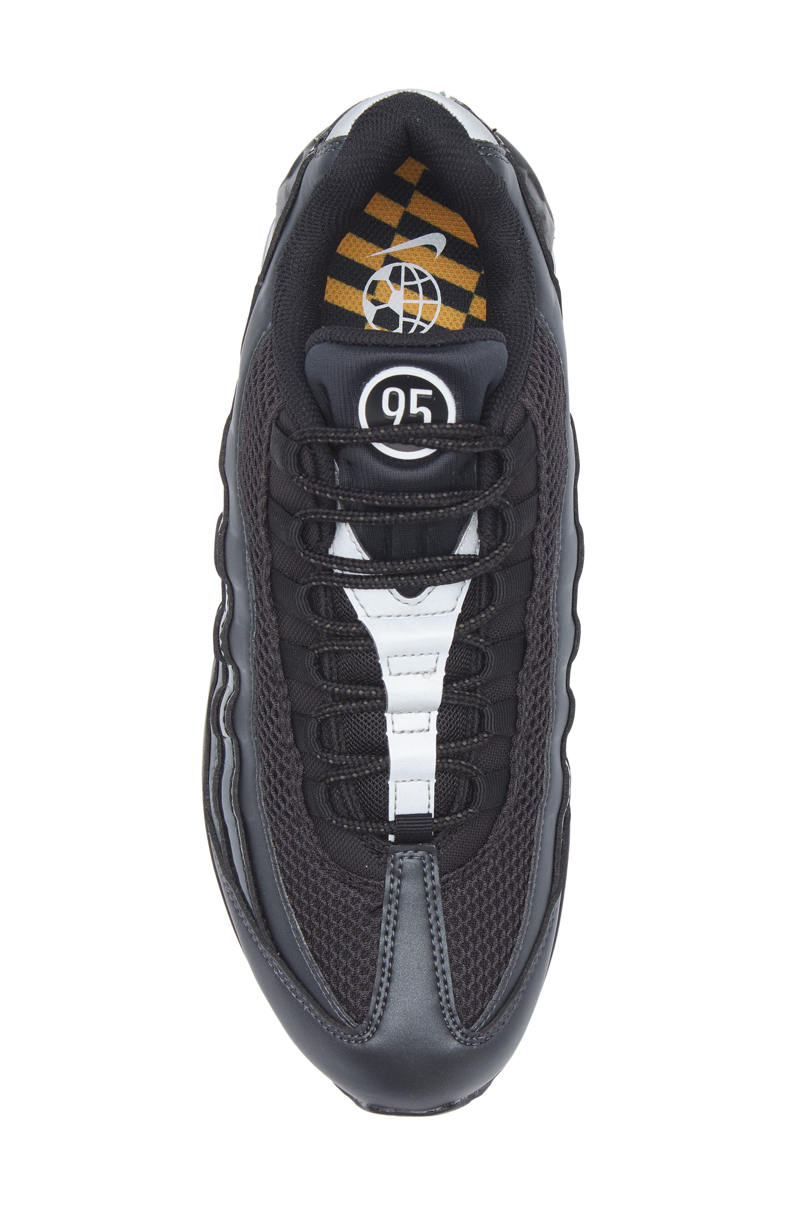 Nike Air Max 95 Big Bubble Sneaker, Alternate, color, Black/ White/ University Gold