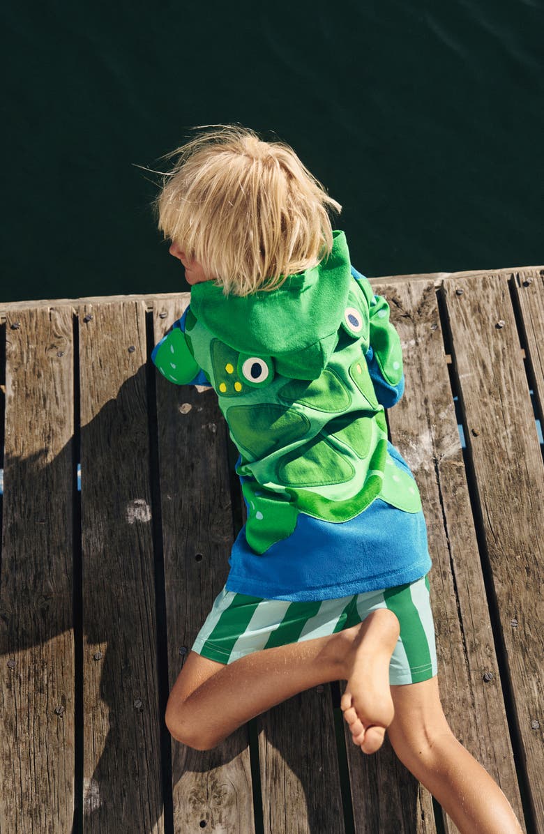 Mini Boden Kids' Fun Towelling Floral Cover-Up, Alternate, color, Turtle