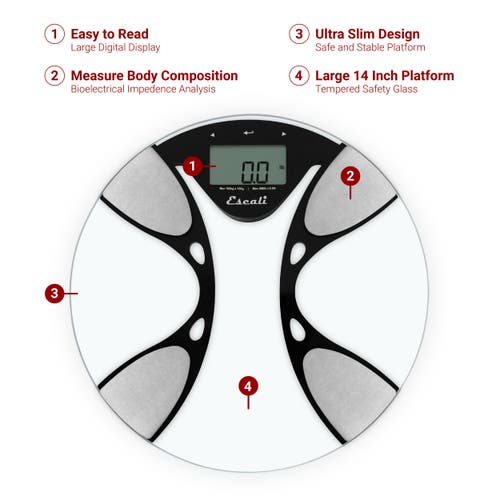 Escali Ultra Slim Body Composition Scale In Multi