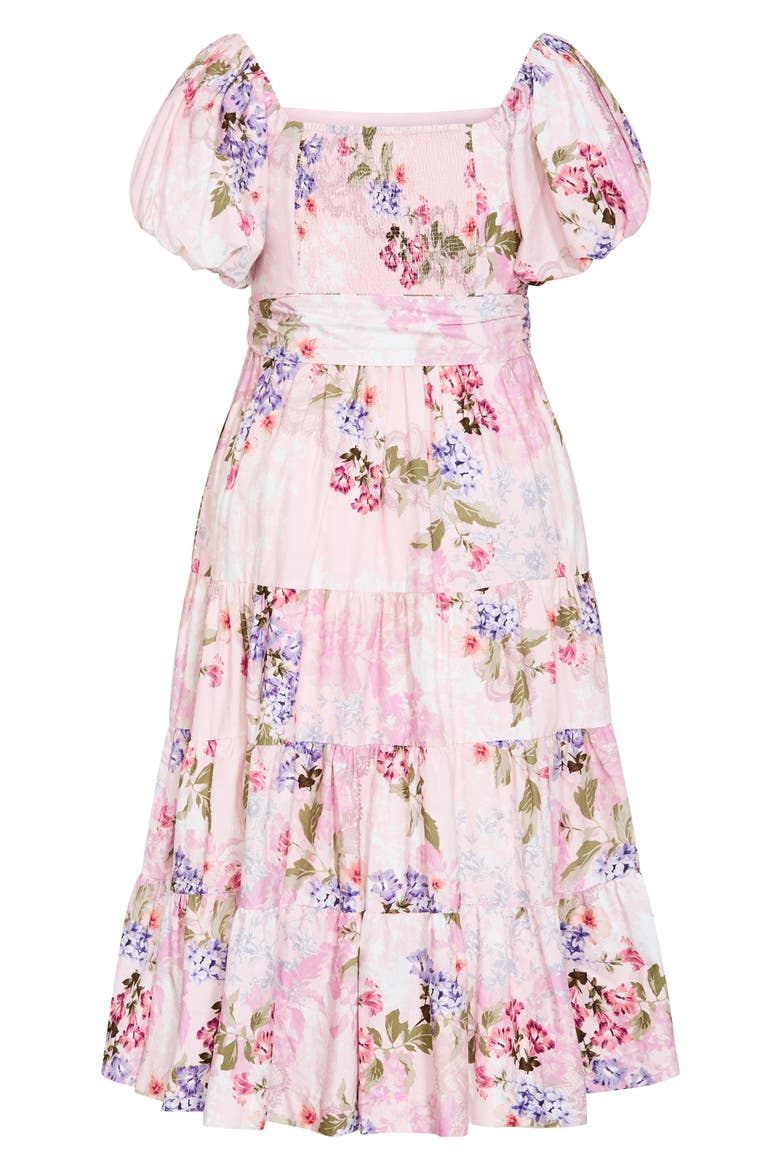 Aliyah Floral Print Midi Dress, Alternate, color, ANTIQUE BLOOM