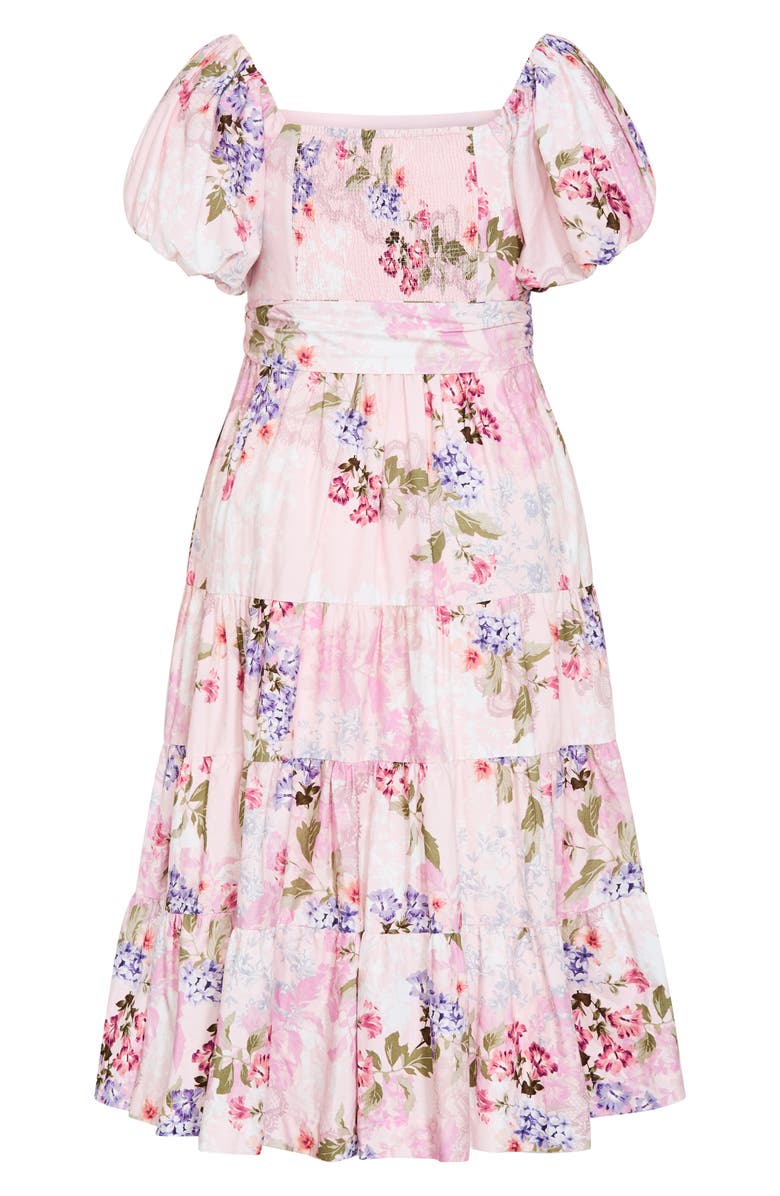 City Chic Aliyah Floral Print Midi Dress, Alternate, color, Antique Bloom