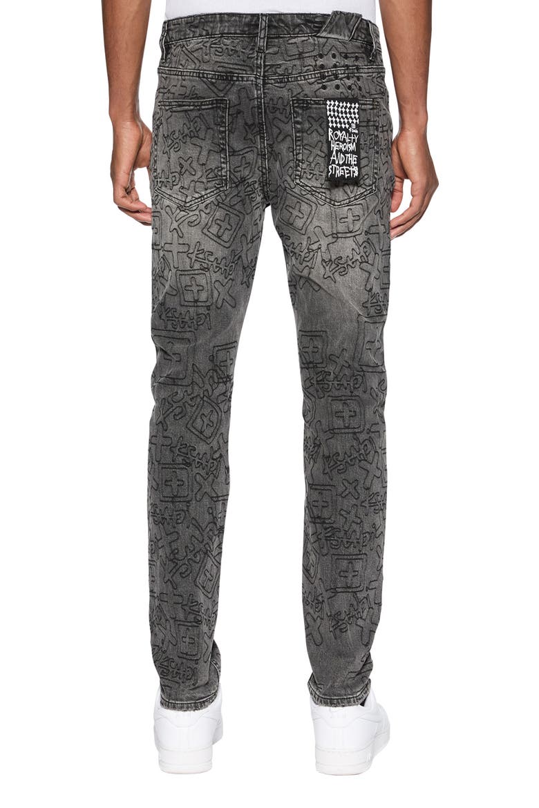 Chitch Stencil Stitch Skinny Jeans, Alternate, color, GREY