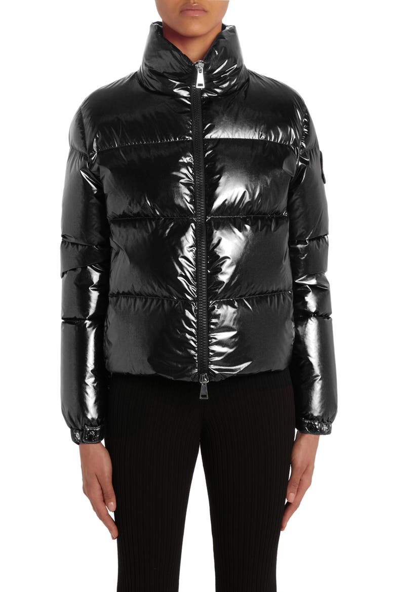 Meuse Laminated Nylon Down Jacket, Main, color, BLACK