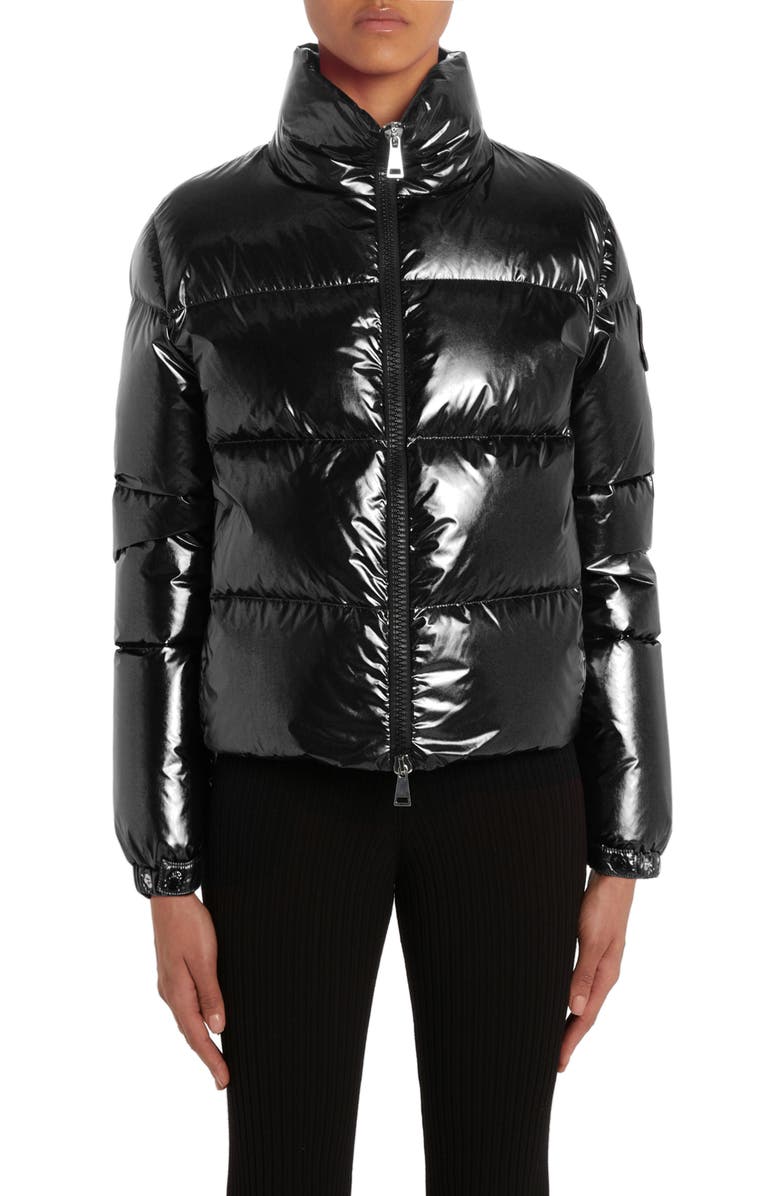 Moncler Meuse Laminated Nylon Down Jacket, Main, color, 