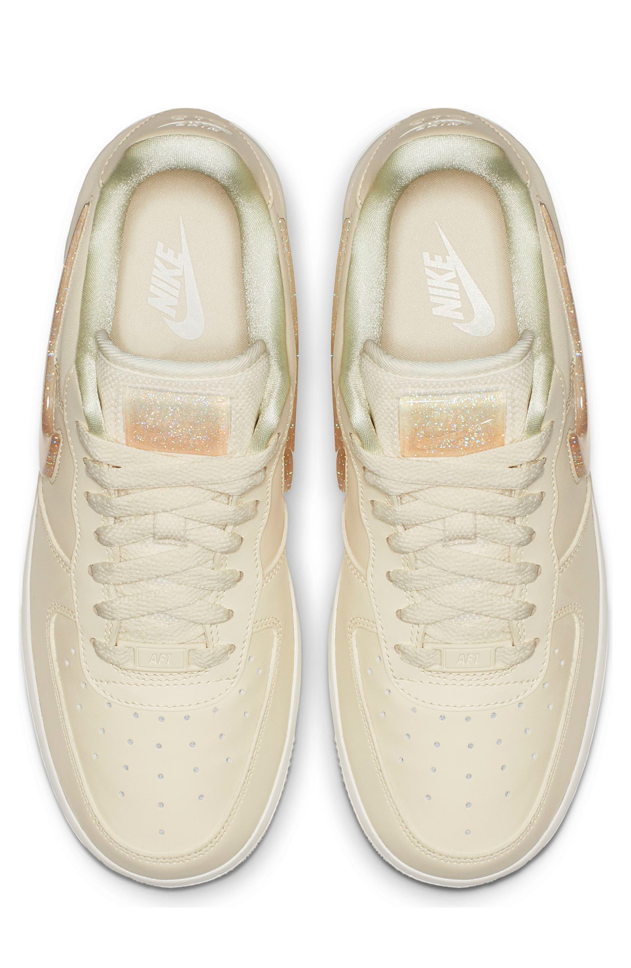 Air Force 1 '07 SE Premium Sneaker, Alternate, color, PALE IVORY/ WHITE/ GUAVA
