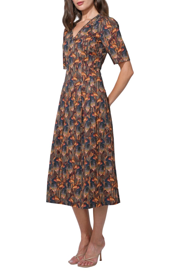 Gracie Puff Sleeve Midi Dress, Alternate, color, MULTI COLOR
