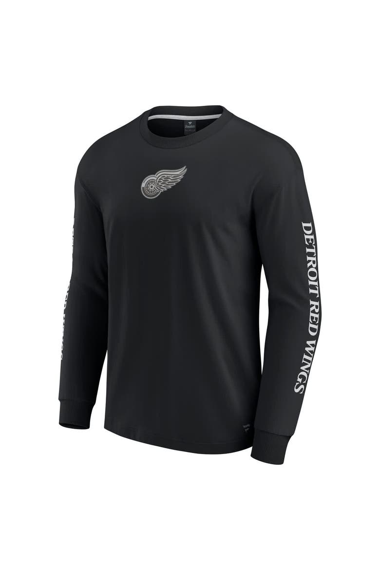 Men's Fanatics Black Detroit Red Wings Elements Strive Long Sleeve T-Shirt, Alternate, color, Black