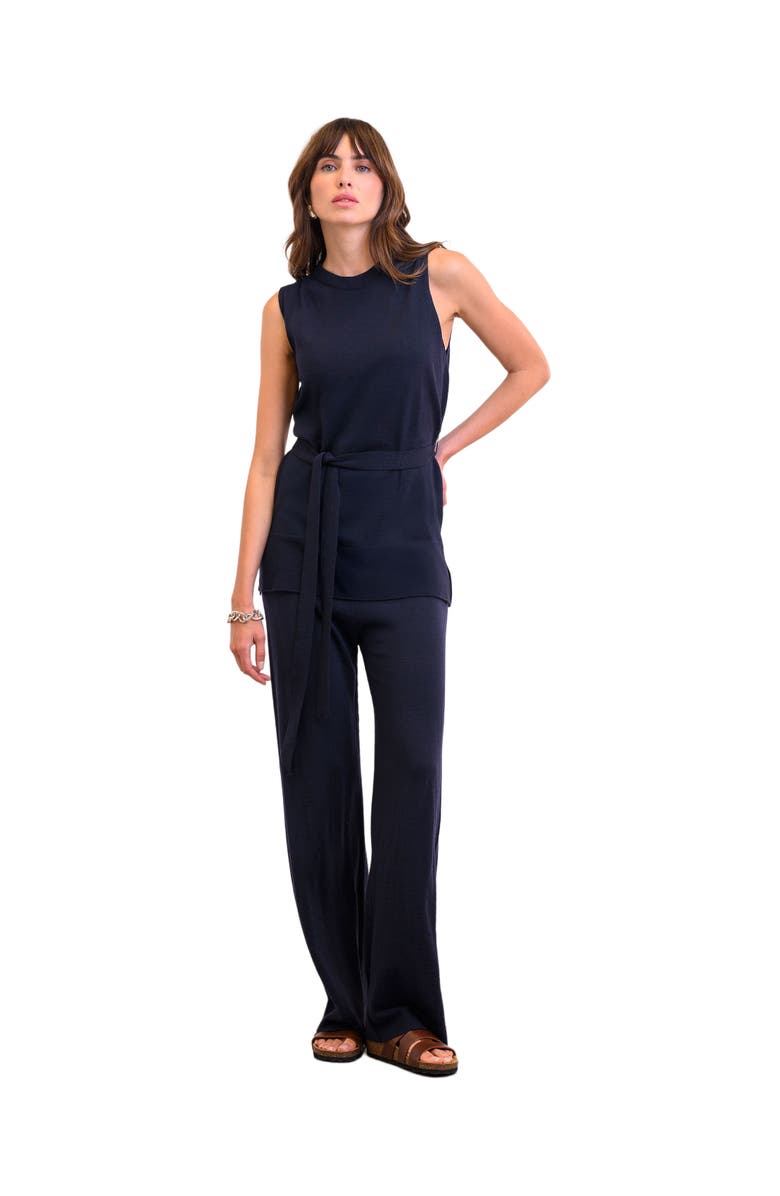 Celtic & Co. Fine Knit Sleeveless Tunic, Main, color, Navy