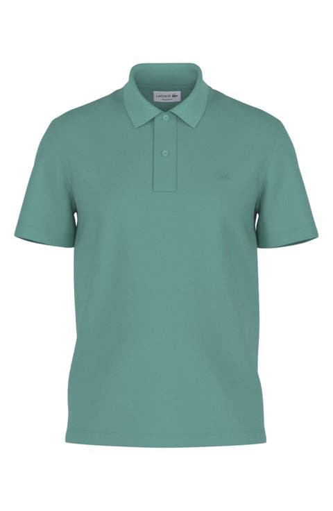 Solid Stretch Cotton Blend Polo Shirt