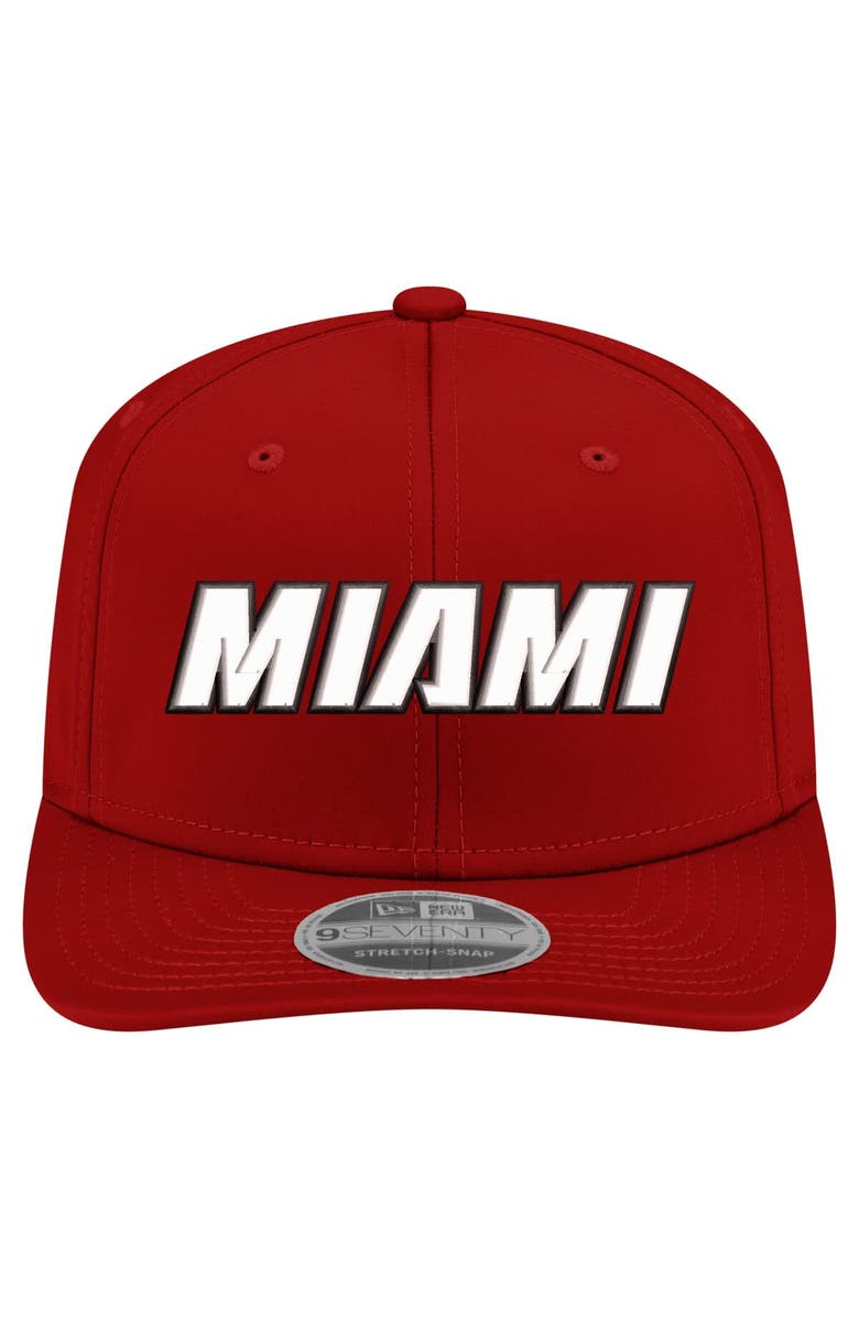 New Era Men's New Era  Red Miami Heat Statement Edition Jersey Hook 9SEVENTY Stretch-Snap Hat, Alternate, color, 
