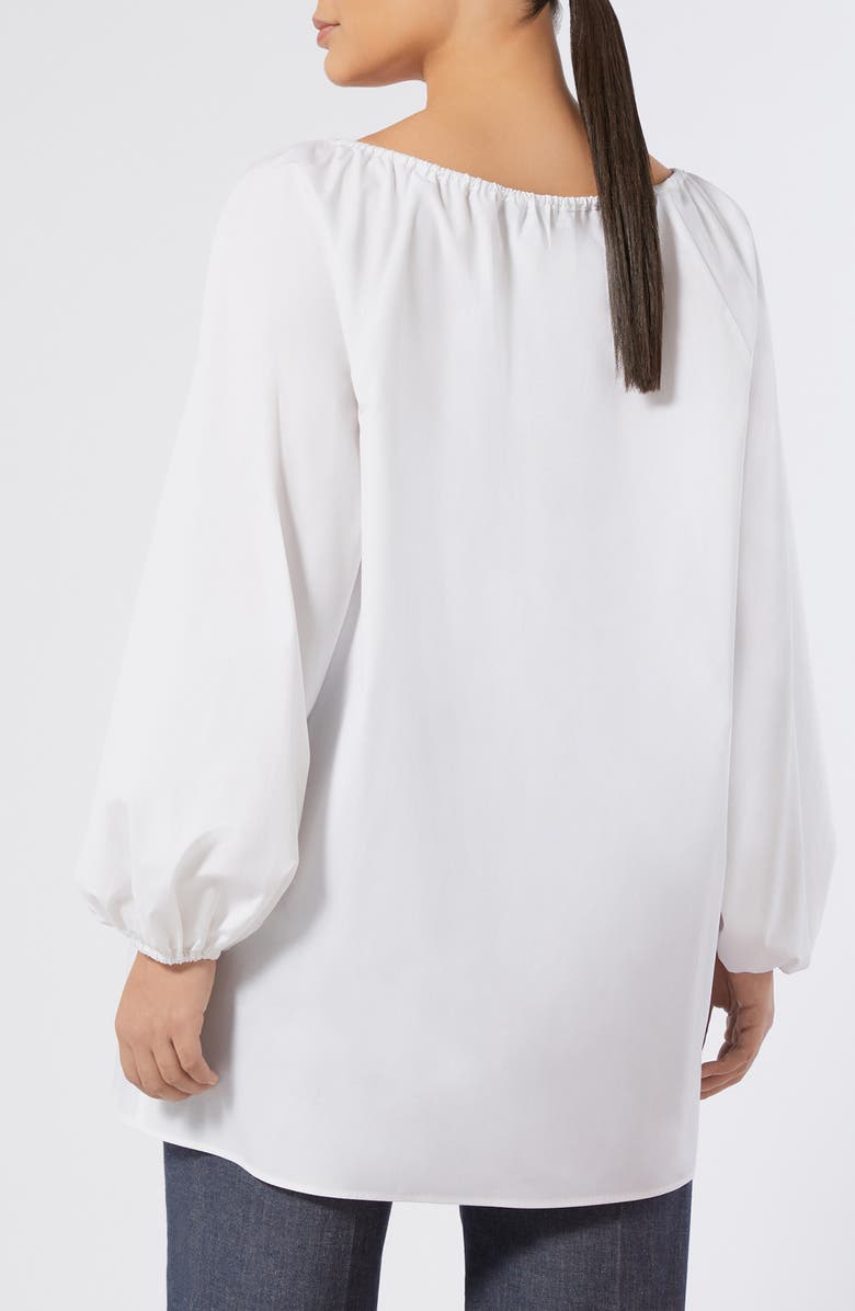 Marina Rinaldi Melk Off the Shoulder Long Sleeve Poplin Top, Alternate, color, Optical White