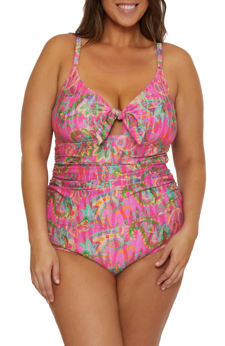 Becca Etc. Polynesia Tankini Top, Alternate, color, Pink Multi