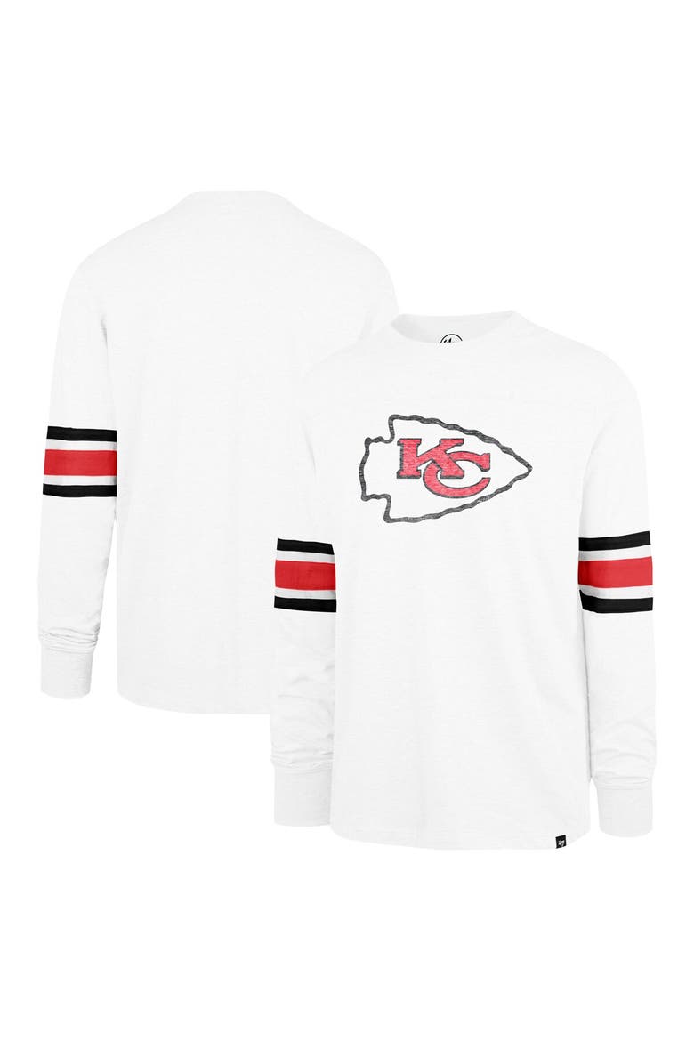 Men's '47 White Kansas City Chiefs Gridiron Premier Brex Long Sleeve T-Shirt, Main, color, White