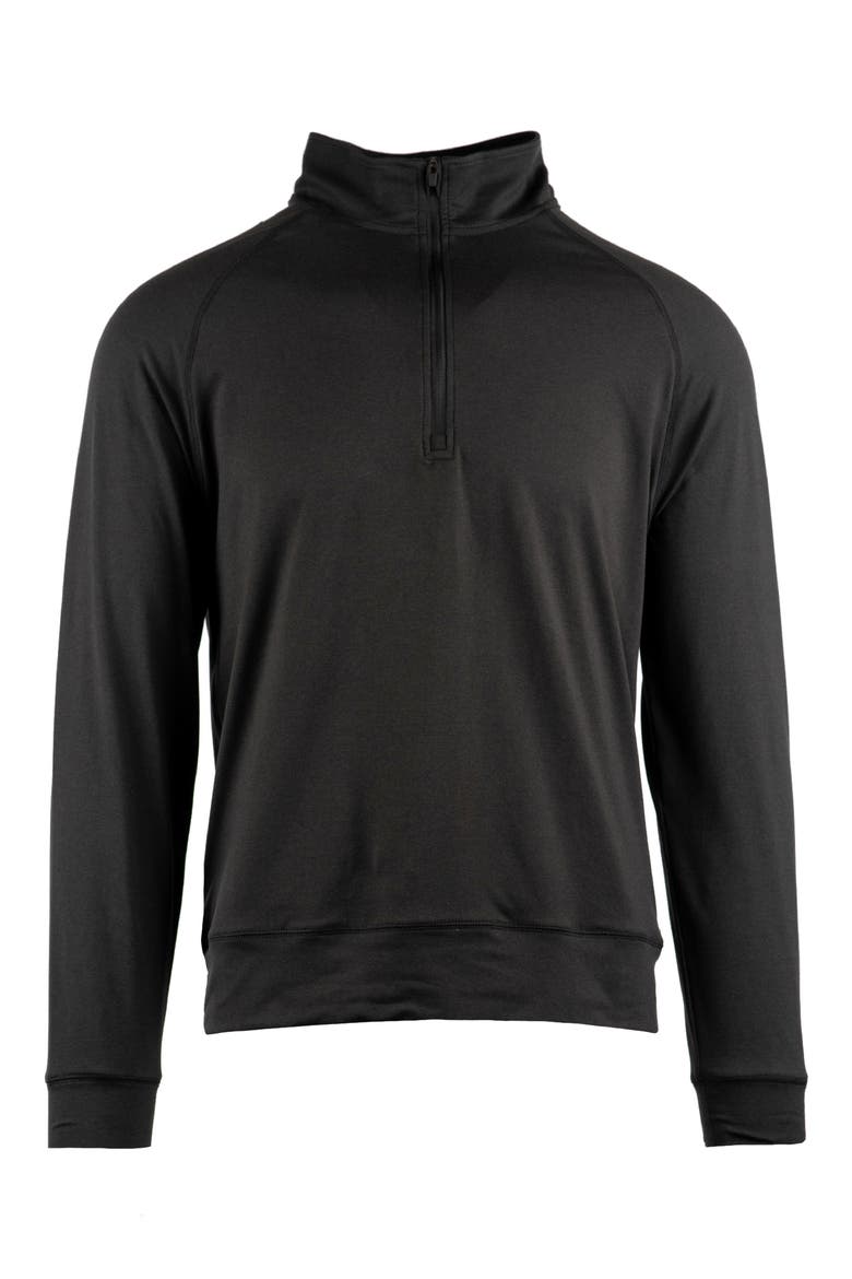 Jersey Quarter Zip Sweatshirt, Main, color, HEATHER BLACK