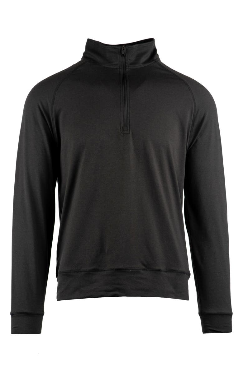 BURNSIDE Jersey Quarter Zip Sweatshirt, Main, color, Heather Black