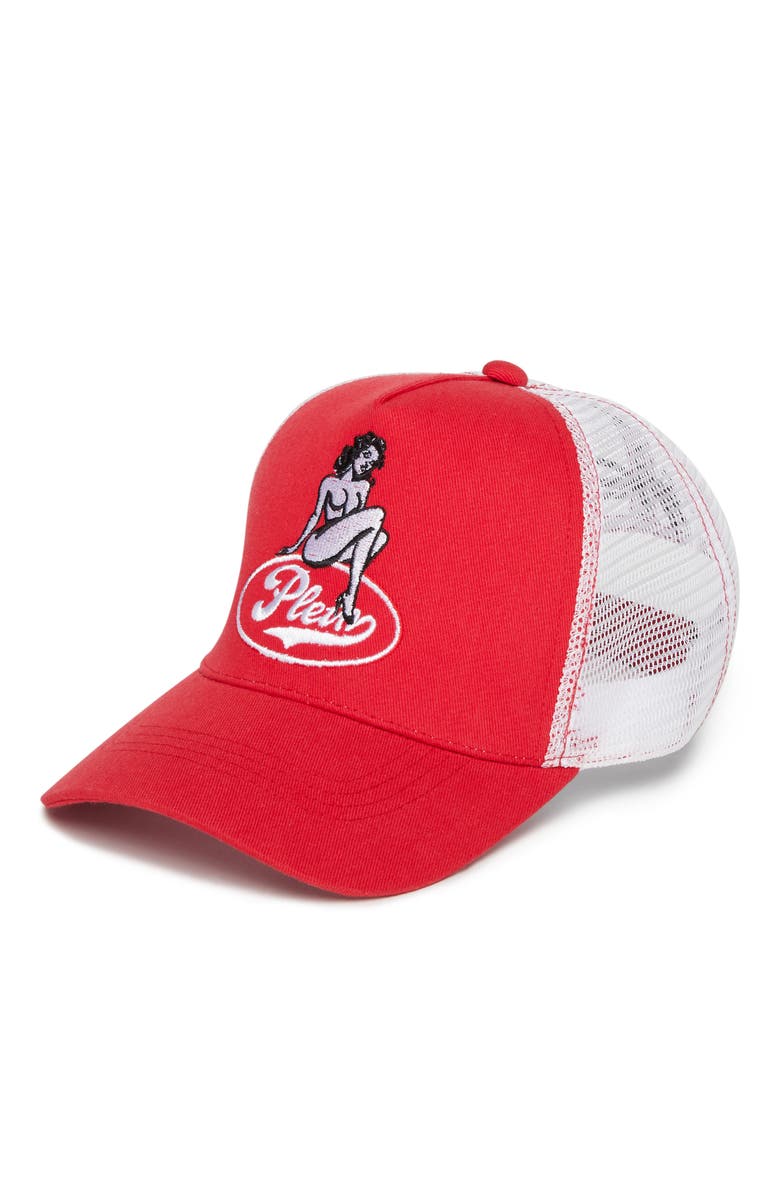 PHILIPP PLEIN Mesh Baseball Cap Pin-Up Unisex, Main, color, Red