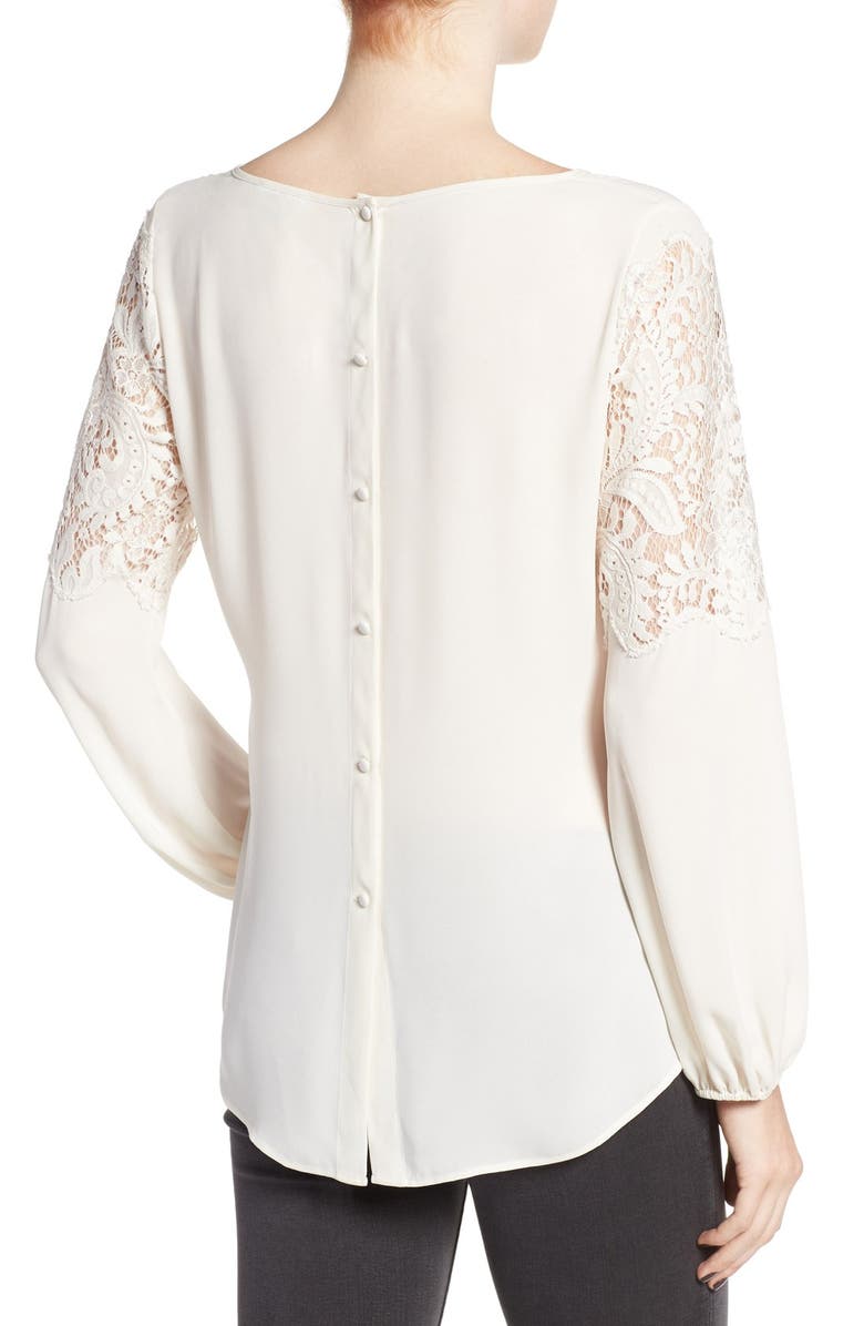 Chelsea28 Button Back Lace Top, Alternate, color,