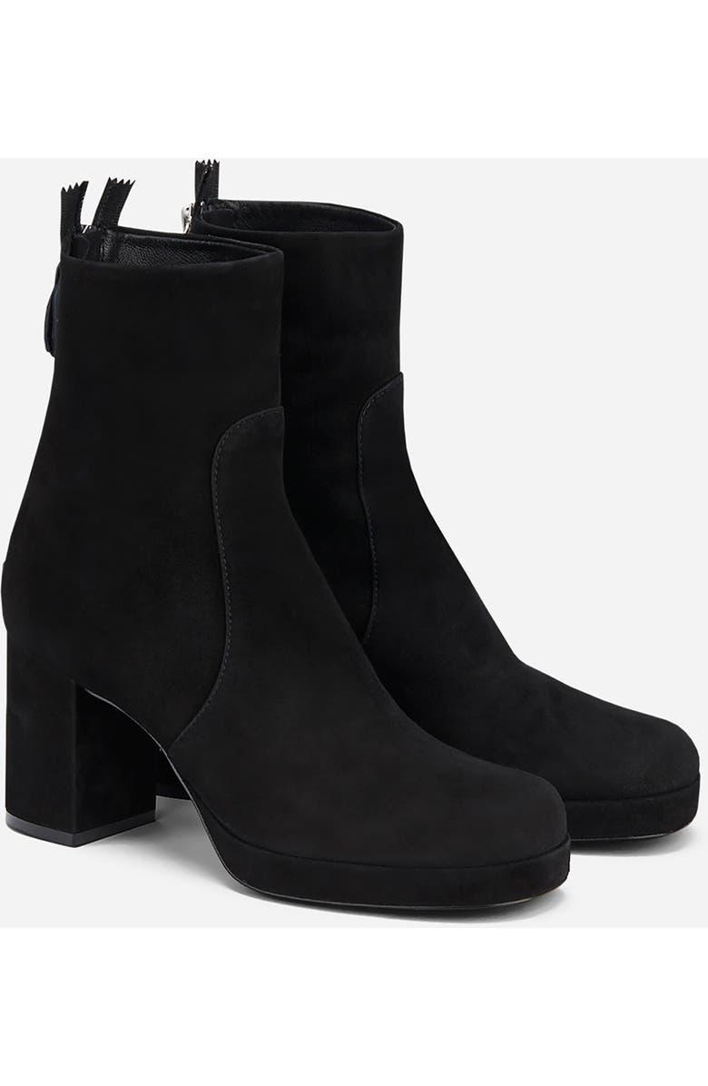 AGL Betty Heeled Velour Bootie, Alternate, color, Black