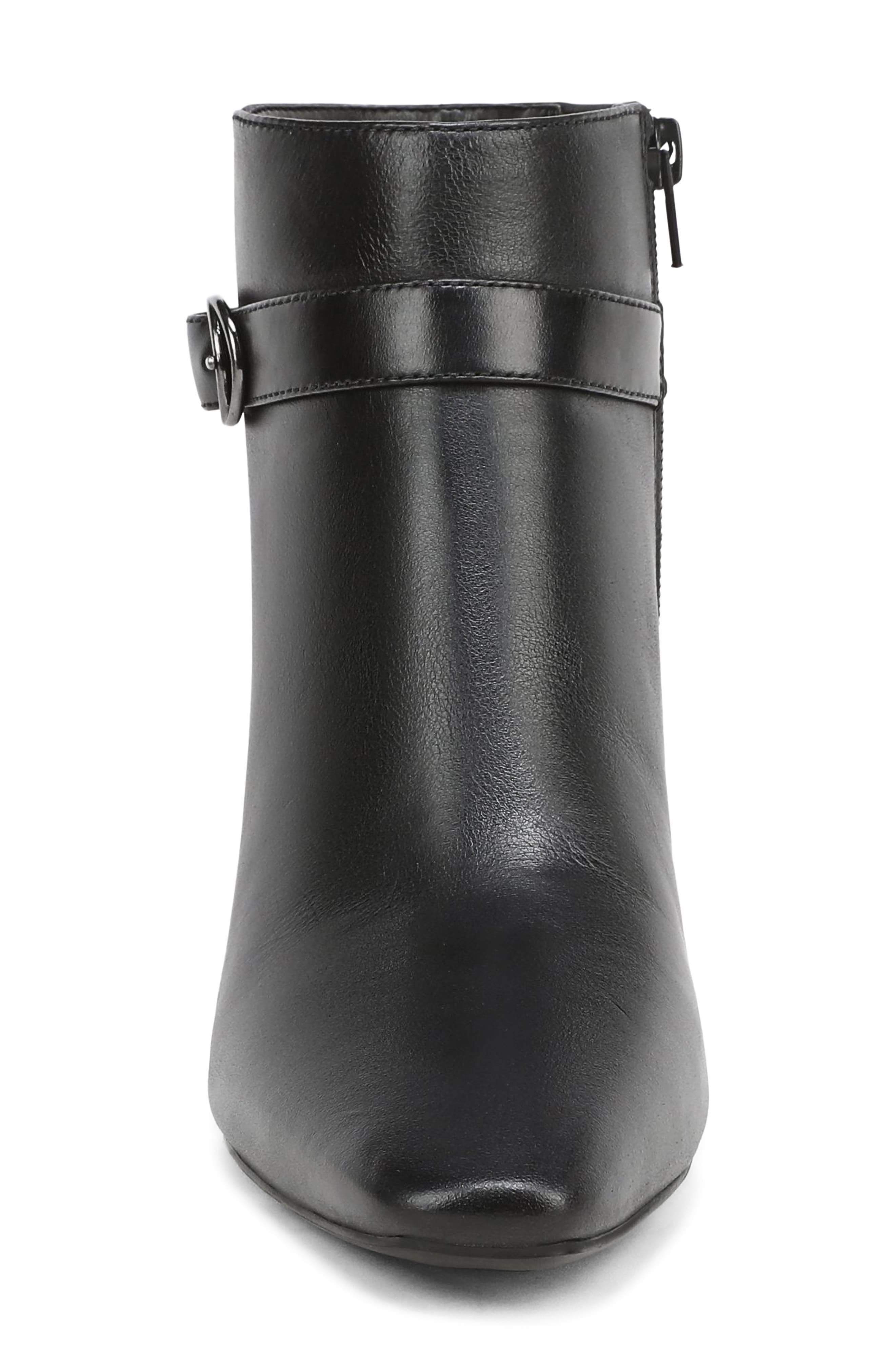 Saskia Block Heel Bootie, Alternate, color, BLACK LEATHER