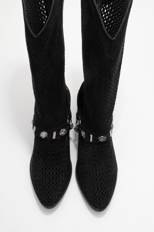 Prologue Shoes Lumen Block Heel Western Boot In Black