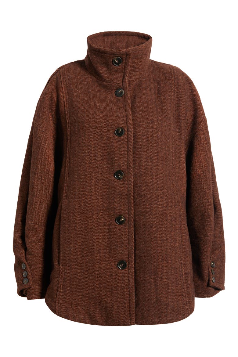 Beau Cocoon Coat, Main, color, BROWN COMBO