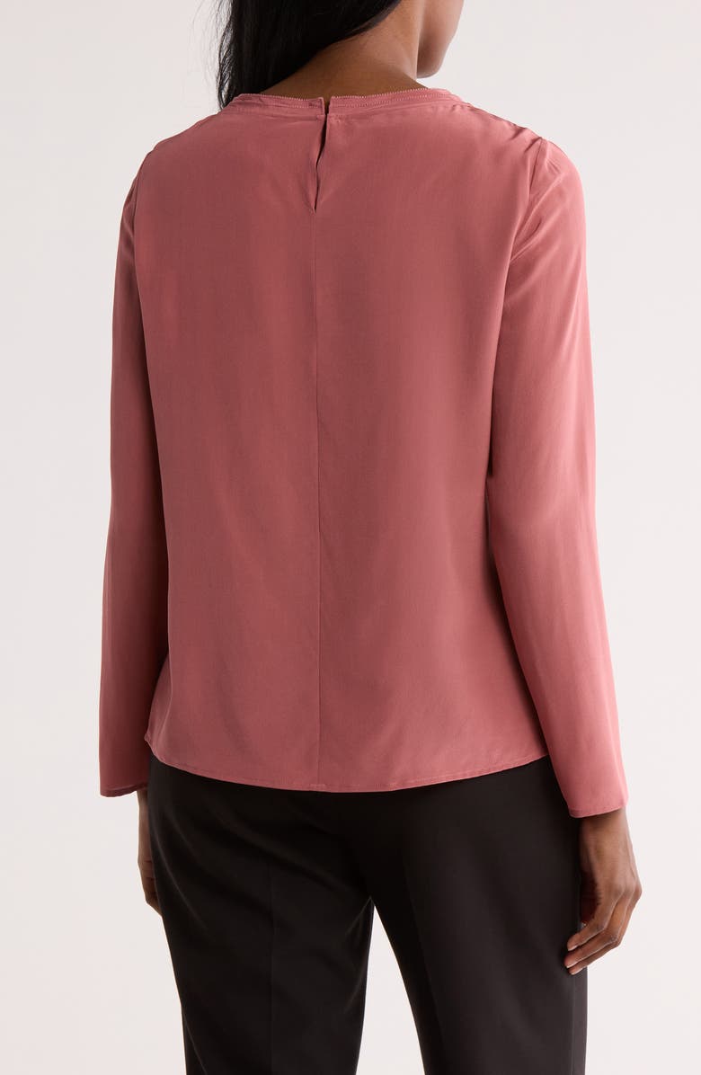 BOSS Bemiu Pleated Long Sleeve Silk Top, Alternate, color,