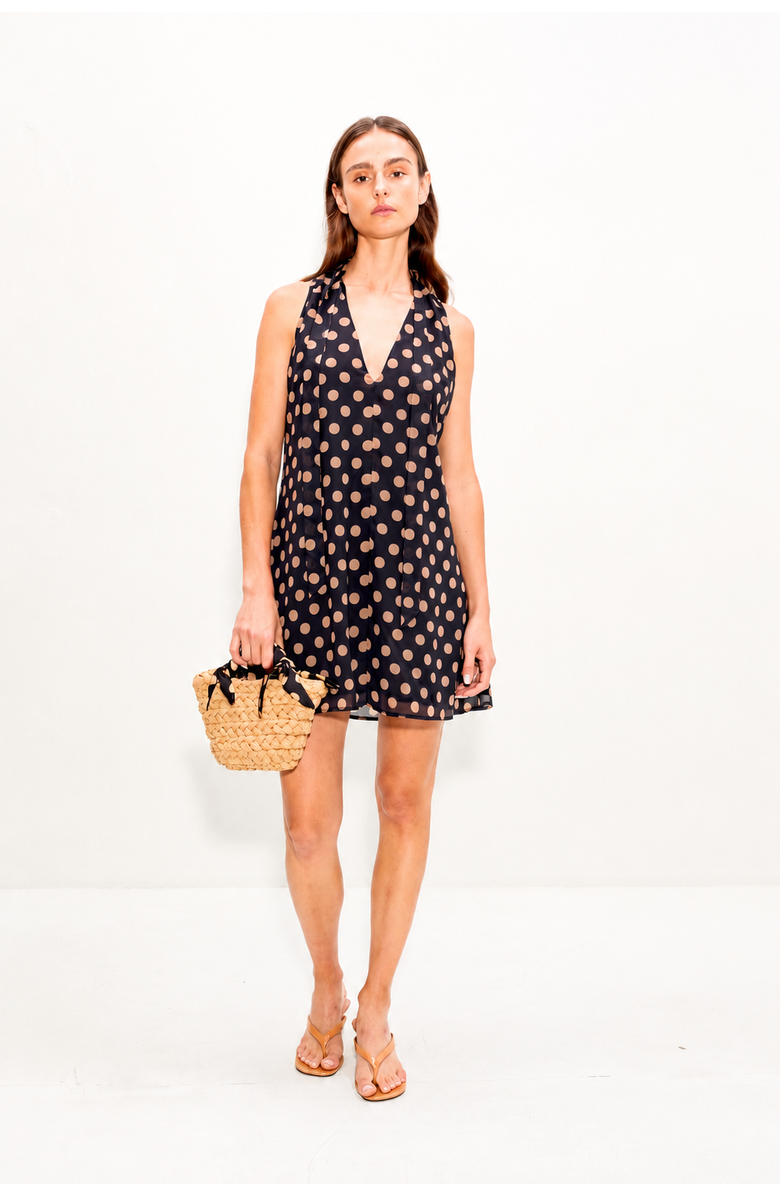 SIMONMILLER Gia Chiffon Mini Dress, Alternate, color, Brown