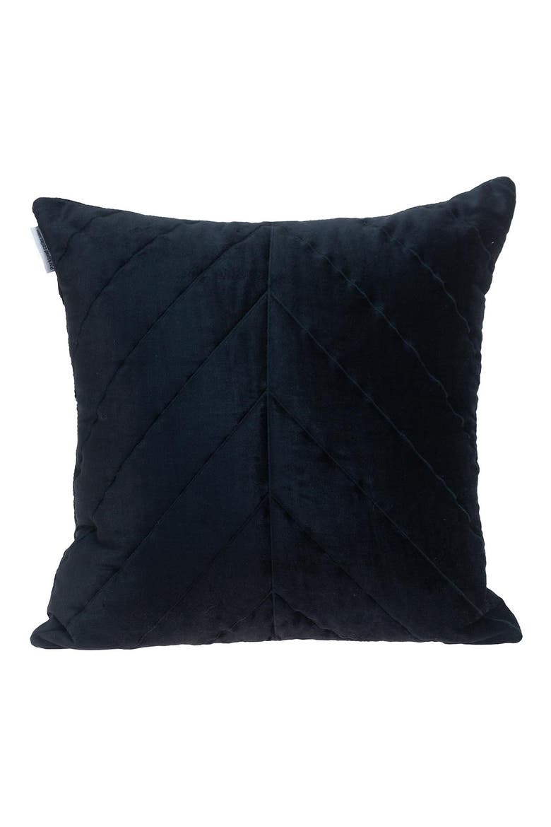 Tobyn Quilted Pillow, Main, color, BLACK