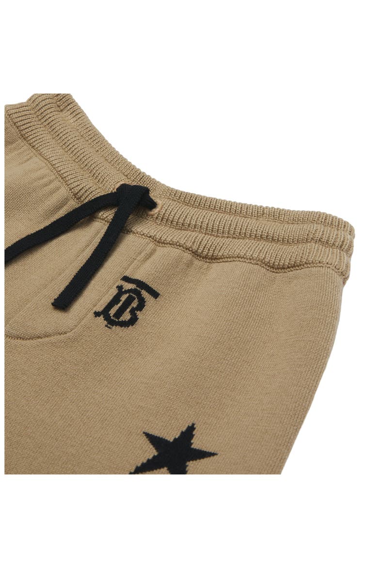 Kids' Star & TB Monogram Jacquard Wool Blend Shorts, Alternate, color, ARCHIVE BEIGE