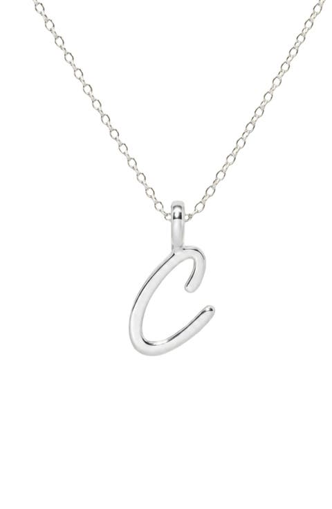 Script Initial Charm Necklace