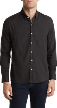 Stone Rose Solid Cotton & Lyocell Button-Up Shirt