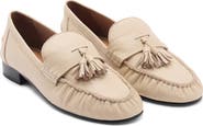 MANGO Tasseled Leather Loafer