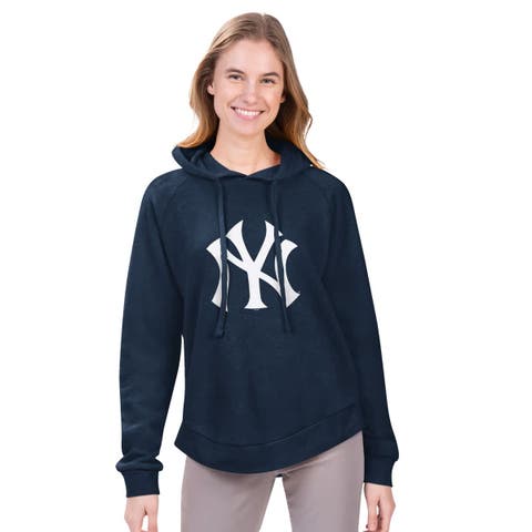 Women's G-III 4Her by Carl Banks  Navy New York Yankees Jordan Angel Raglan Fleece Pullover Hoodie