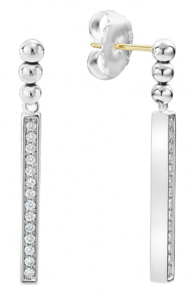 Caviar Spark Diamond Drop Earrings, Alternate, color, SILVER/ DIAMOND
