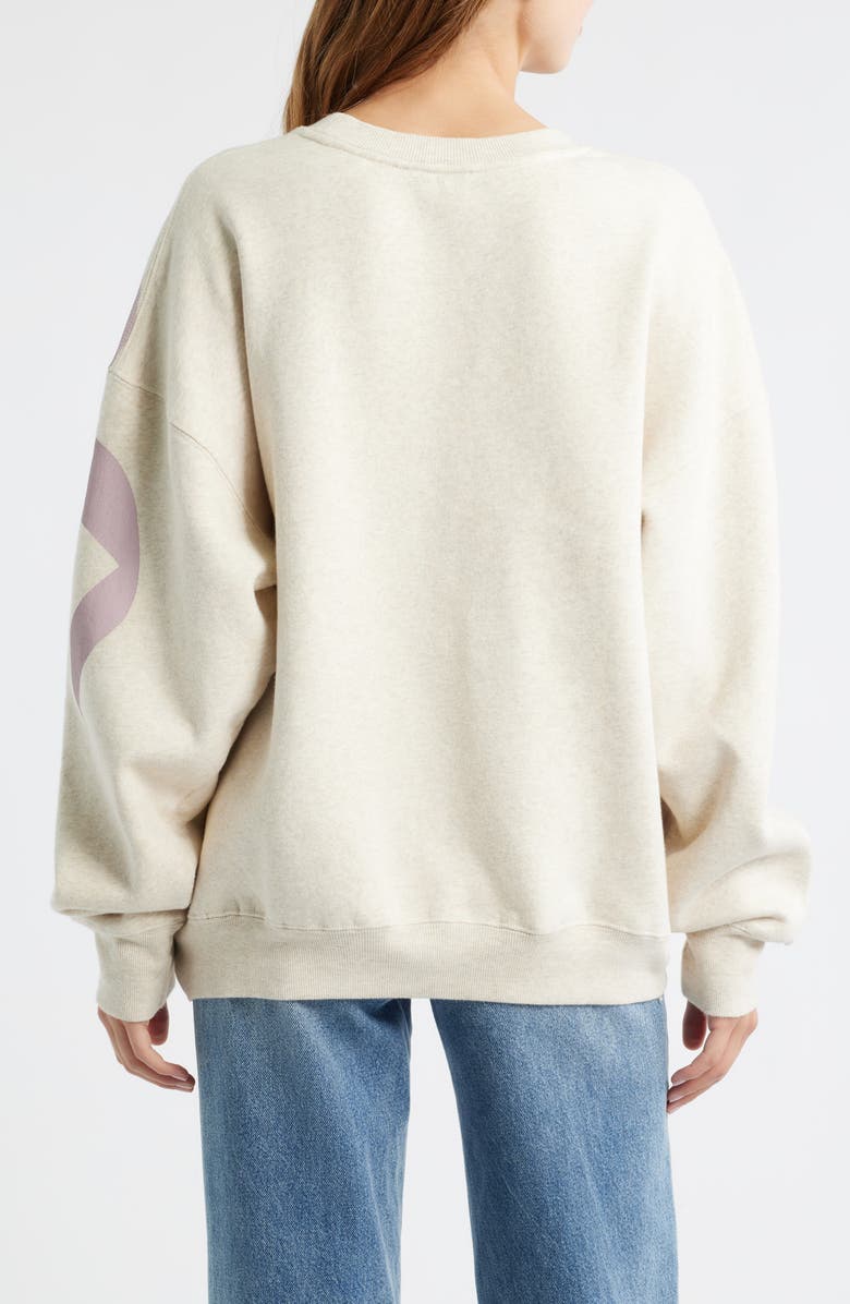 LoveShackFancy Palo Cotton Blend Sweatshirt, Alternate, color, Oatmeal