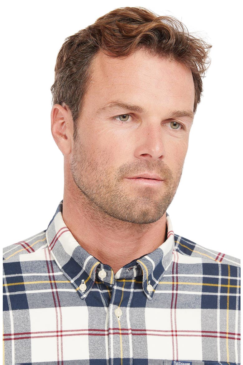 Ronan Tailored Fit Plaid Button-Down Shirt, Alternate, color, ECRU