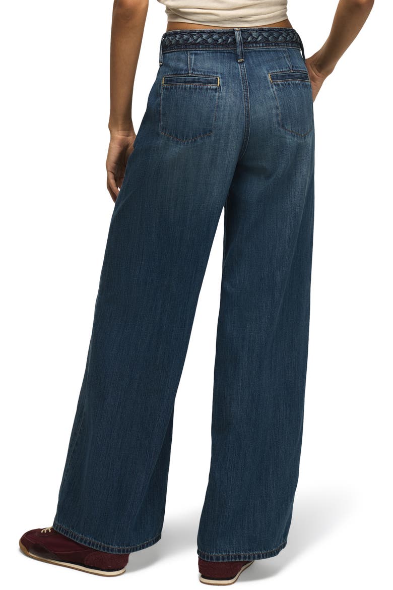 Braided Belt High Waist Wide Leg Jeans, Main, color, TIDYING UP WASH