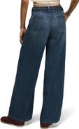 Lucky Brand Braided Belt High Waist Wide Leg Jeans
