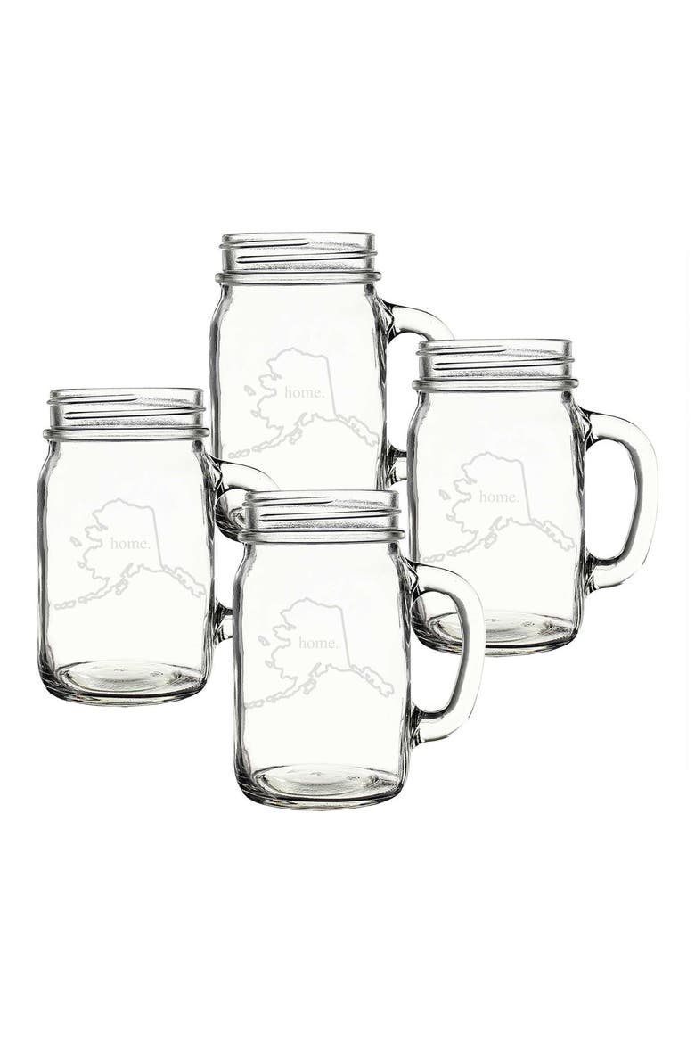 'Home State' Glass Drinking Jars with Handles, Main, color, ALASKA