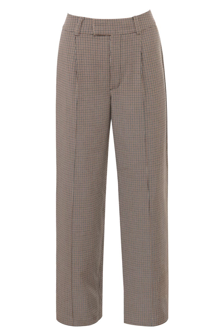 Hayden High Waist Wide Leg Trousers, Alternate, color, BEIGE CHECKED