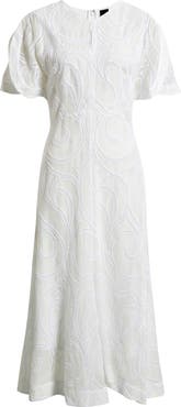 BOSS Denazal Embroidered Midi Dress