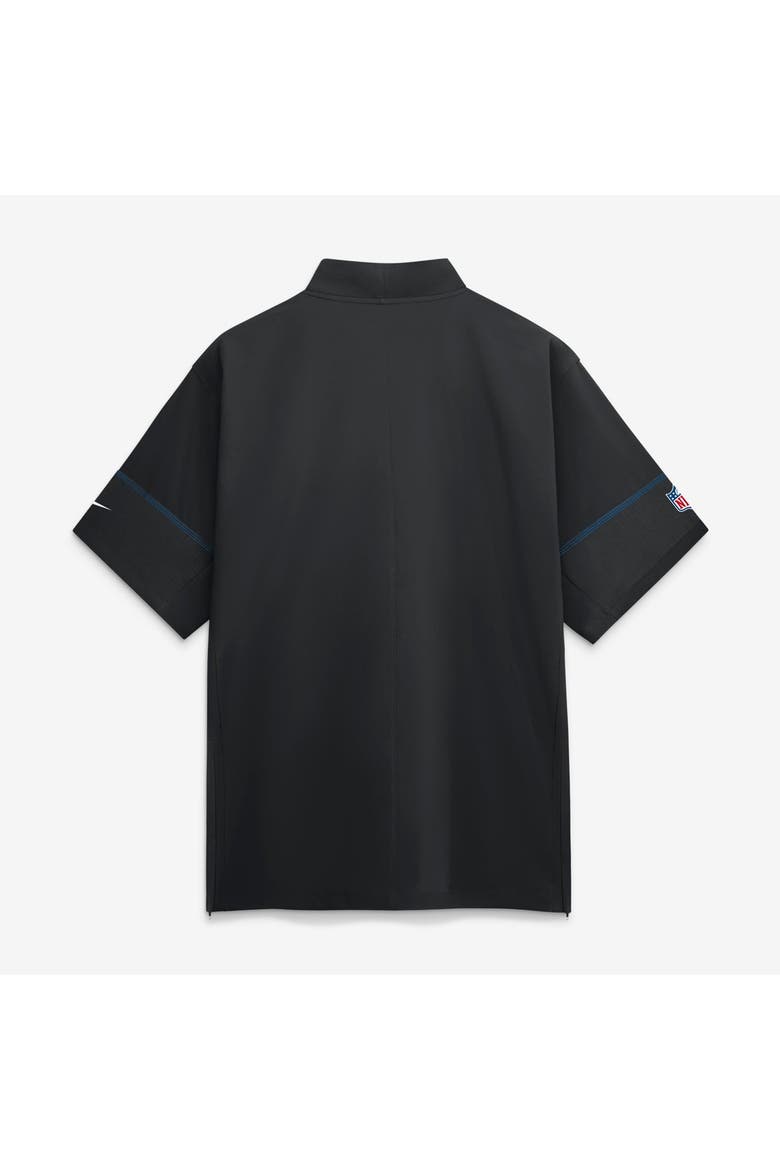 Men's Nike Black Detroit Lions Sideline Short Sleeve Quarter-Zip Coaches Jacket, Alternate, color, Black