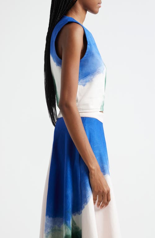 Busayo Enitan Sleeveless Crop Top In Blue Multicolored