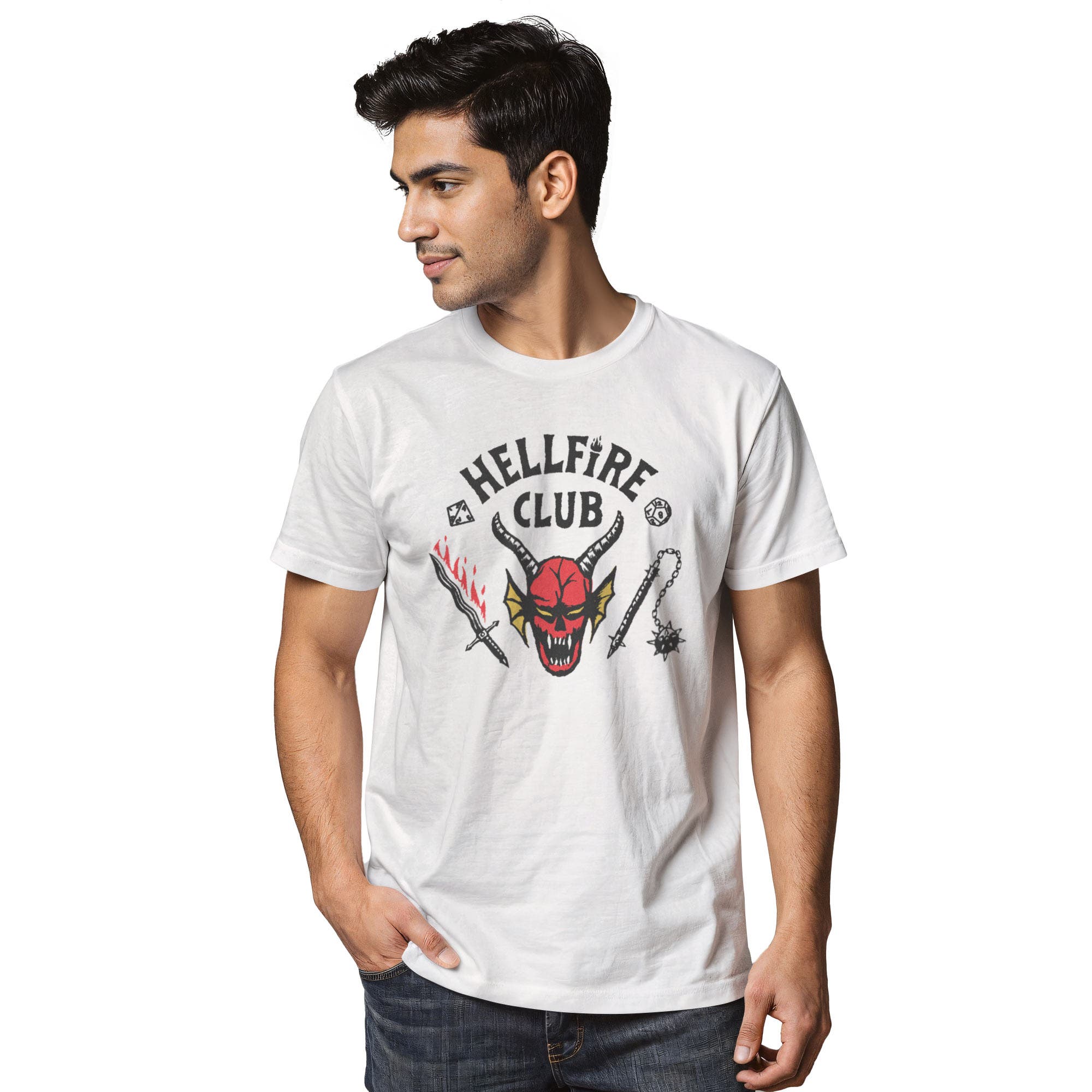 Stranger Things Netflix Men's Welcome To The Hellfire Club Short Sleeve ...